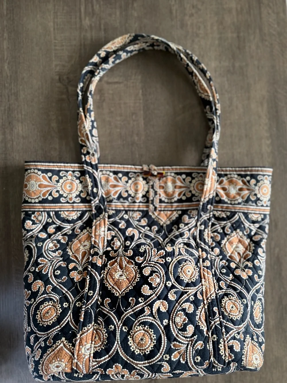 Vera Bradley Quilted Tote Bag in Cafe Latte pattern